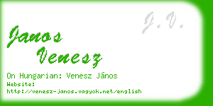 janos venesz business card